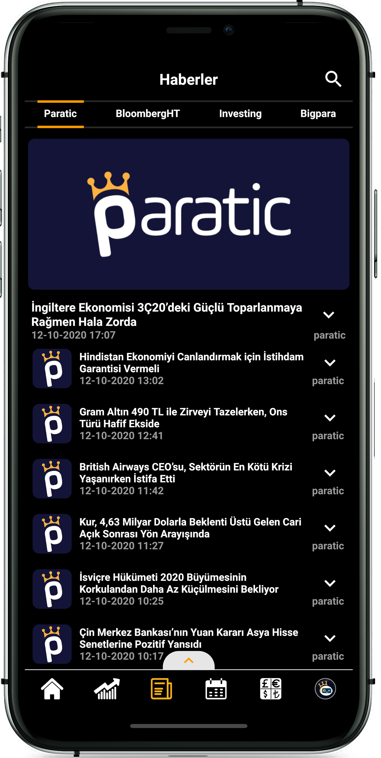 Paratic Piyasalar App ( Uygulaması) Haberler Ekran Görüntüsü
